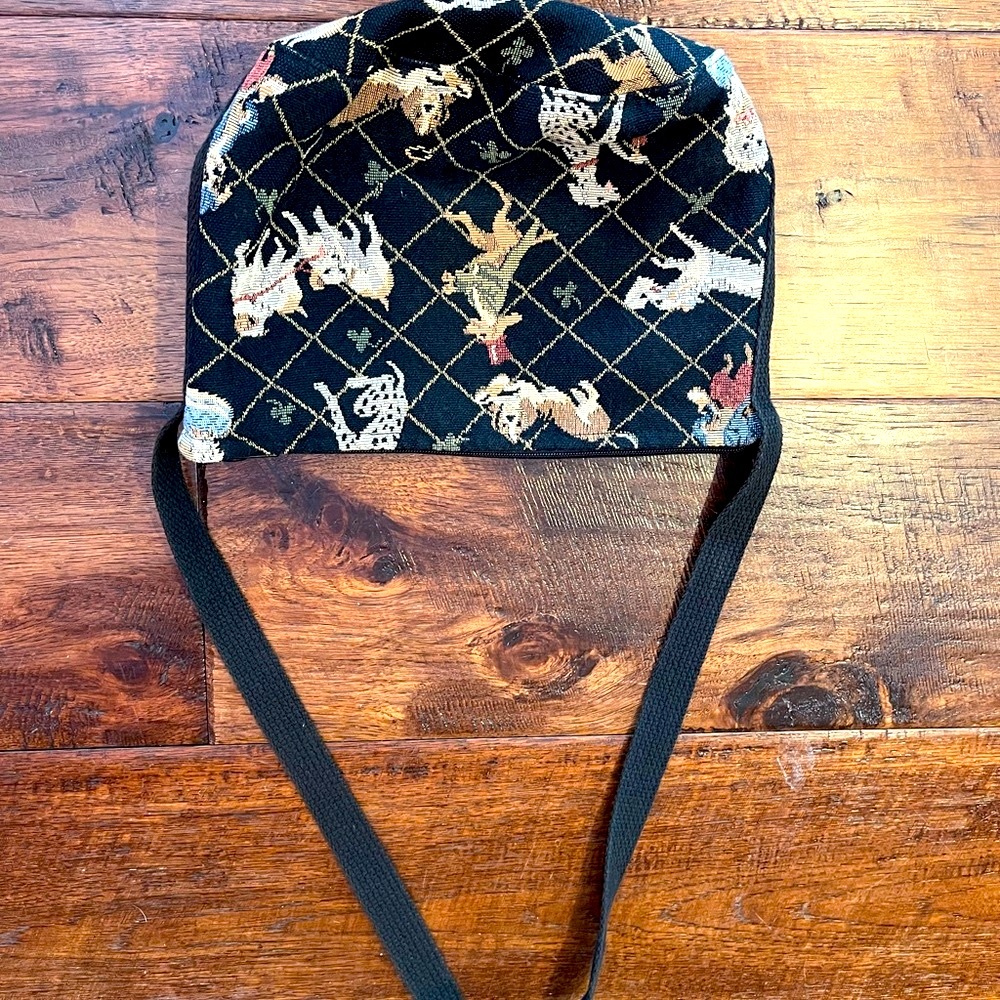 DOODLE BAG Vintage Cross Stitch Dog Print Bag Purse Crossbody